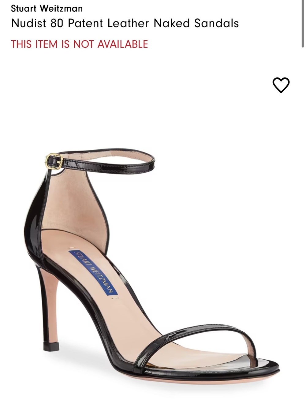 Stuart Weitzman Nudist 80 Patent Leather Naked Sandals